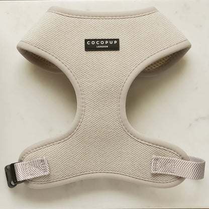 Brown Tweed Adjustable Neck Dog Harness