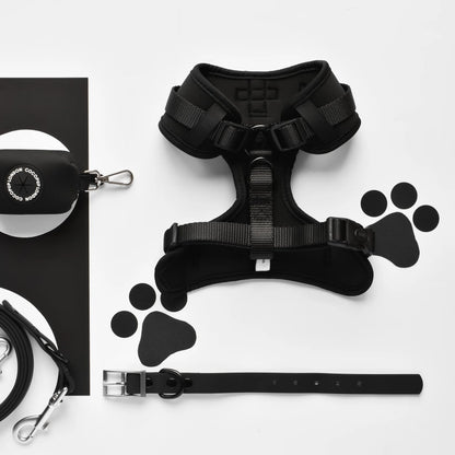 NAKD Liquorice Black Adjustable Neck Dog Harness