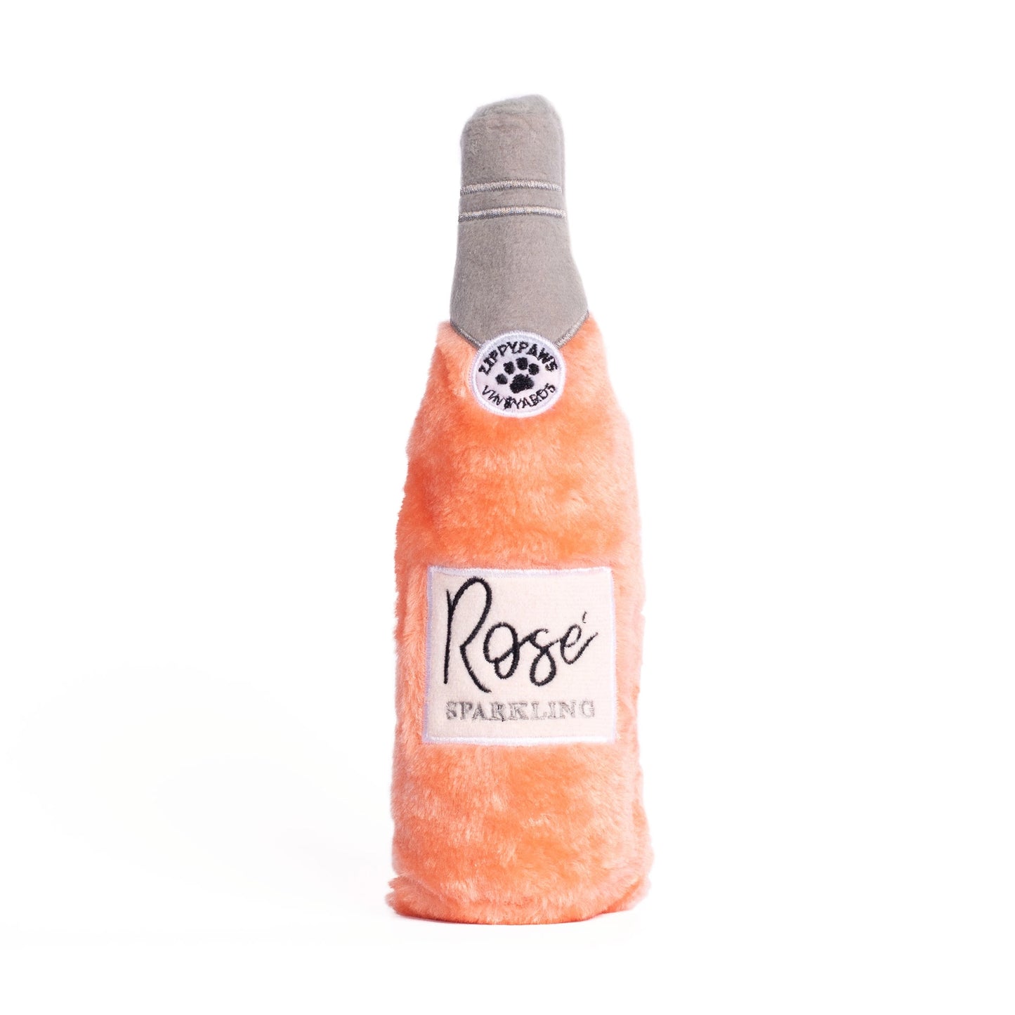 Rosé Sparkling Wine Plush Dog Toy - Happy Hour Crusherz