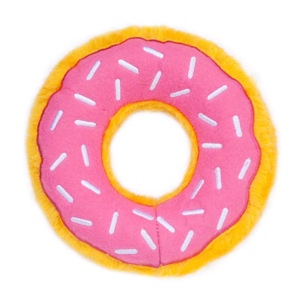 Pink Donut Dog Plush Toy