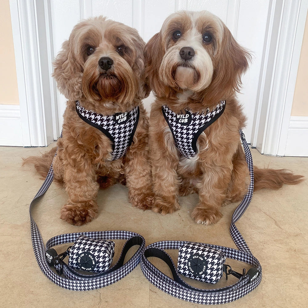 Happy Houndstooth Dog Poop Bag Holder